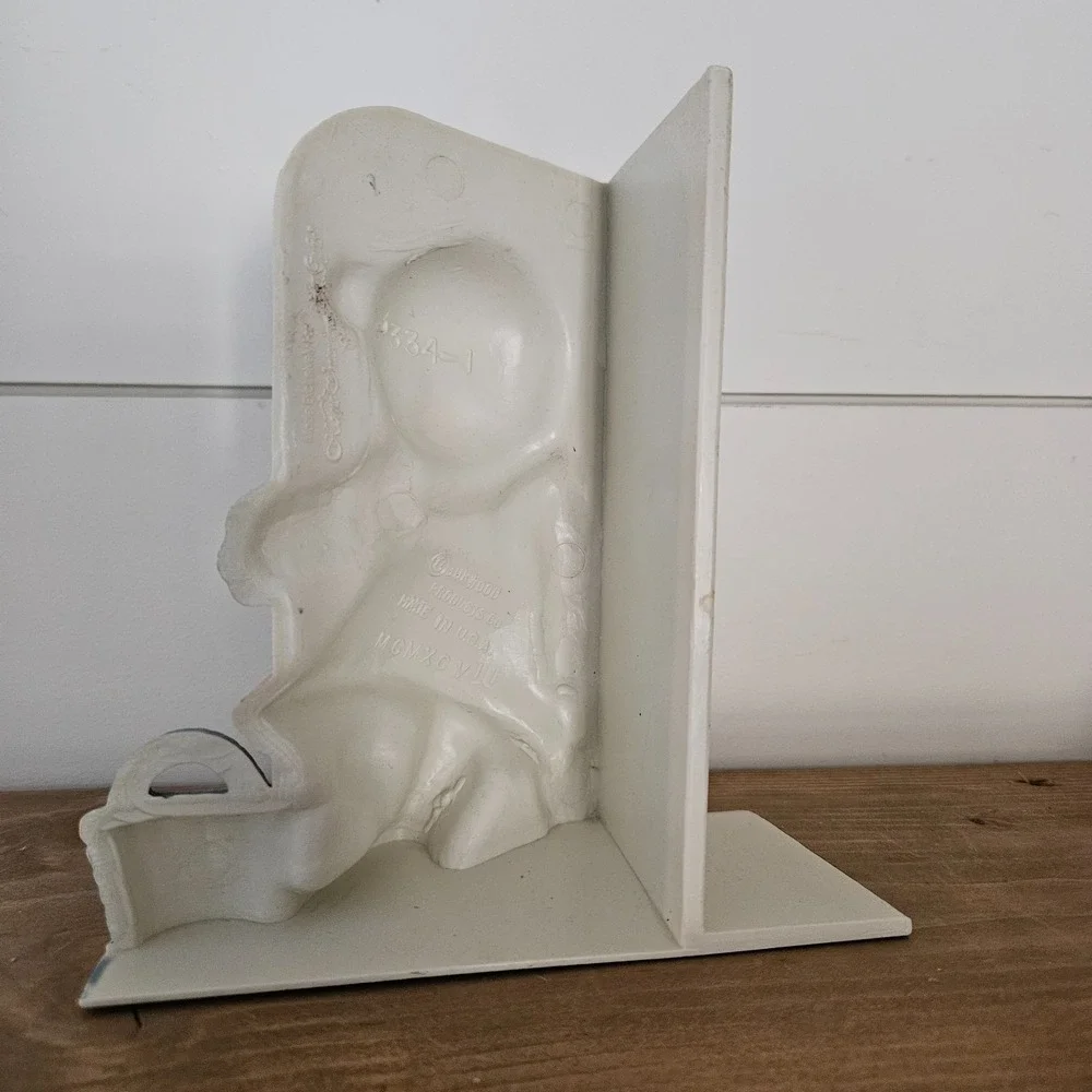 Vintage Burwood Teddy Bear Bookends Set Boy Girl Pink Blue 1991 Nursery‎ Decor